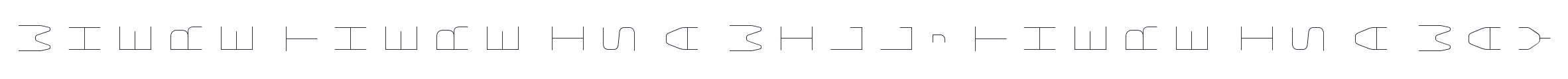 BungeeRotatedInline-Regular 字形样张